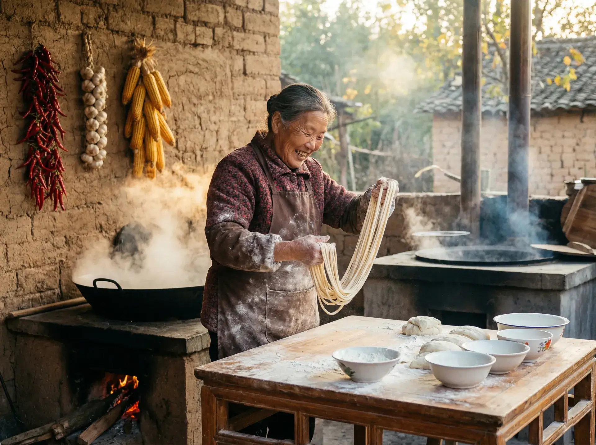 农家大嫂手擀面 - 年轻母亲:最初 乡村美食